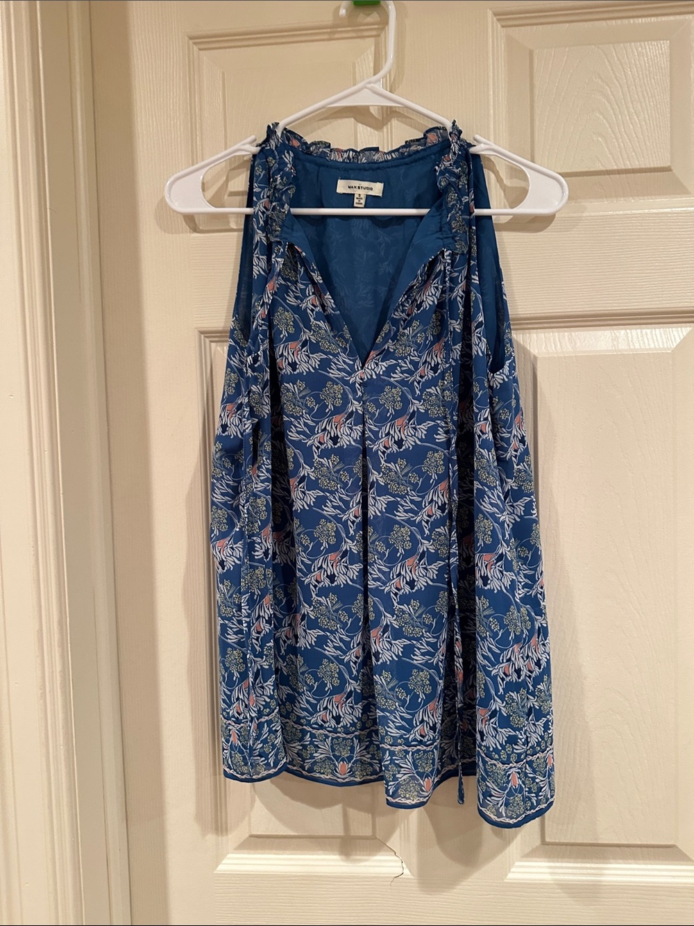 Max Studio Blue Floral Halter Camisole